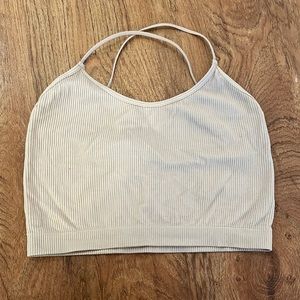 Colsie pale tan ribbed tank top.